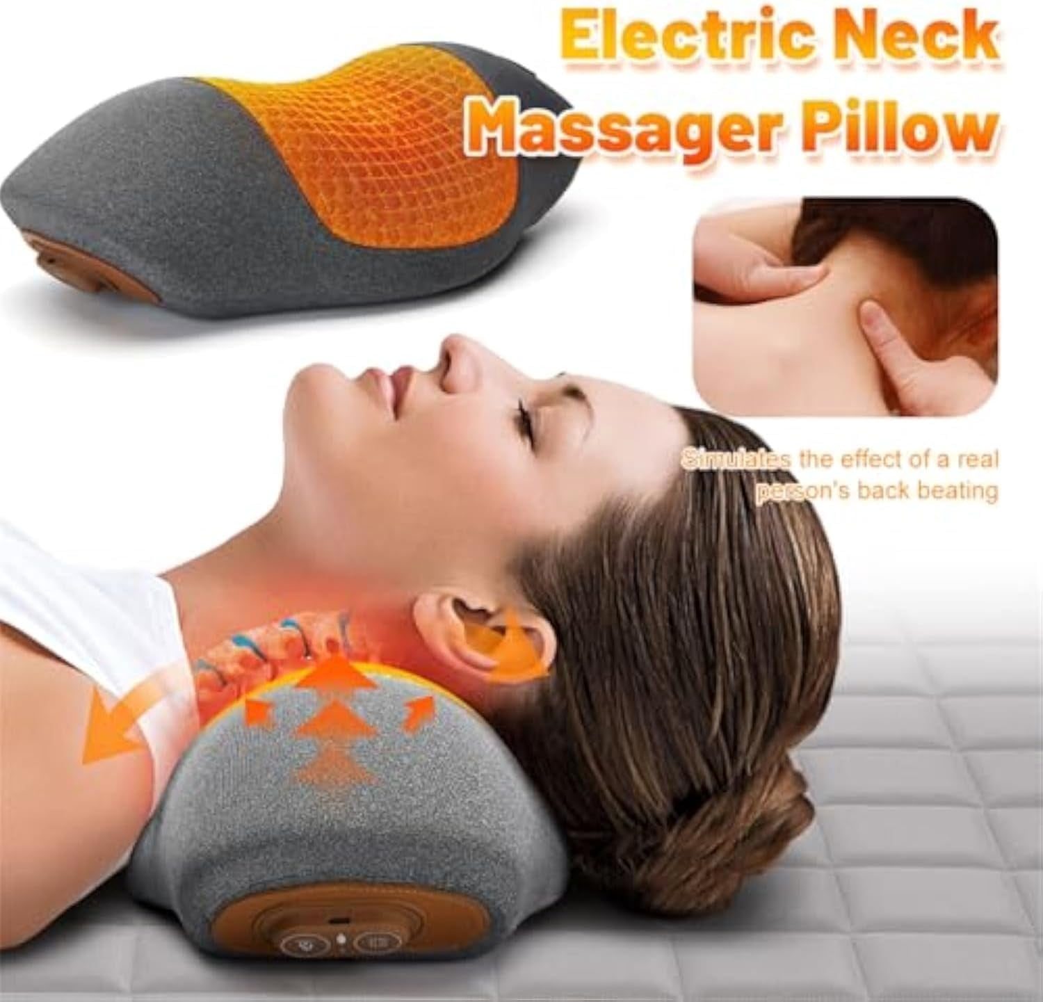 Artuvate Cervical Pillow, 3-in-1 Neck Massager & Relaxer with Heat, Deep Comfort Massage, Neck Stretcher for Gentle Daily Relaxation