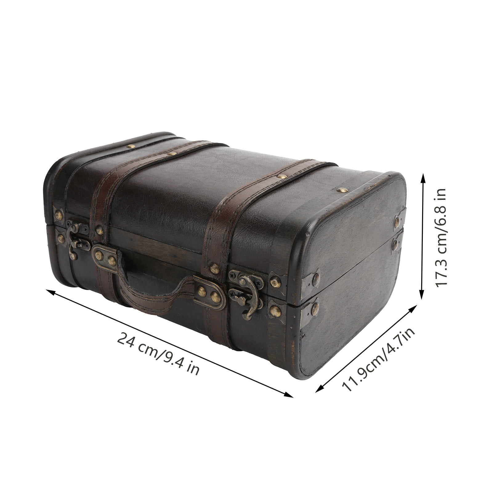 LHCER Vintage Luggage Case, Retro Suitcase Wooden Storage Box Studio Decoration Window Display Photography Props Suitcase
