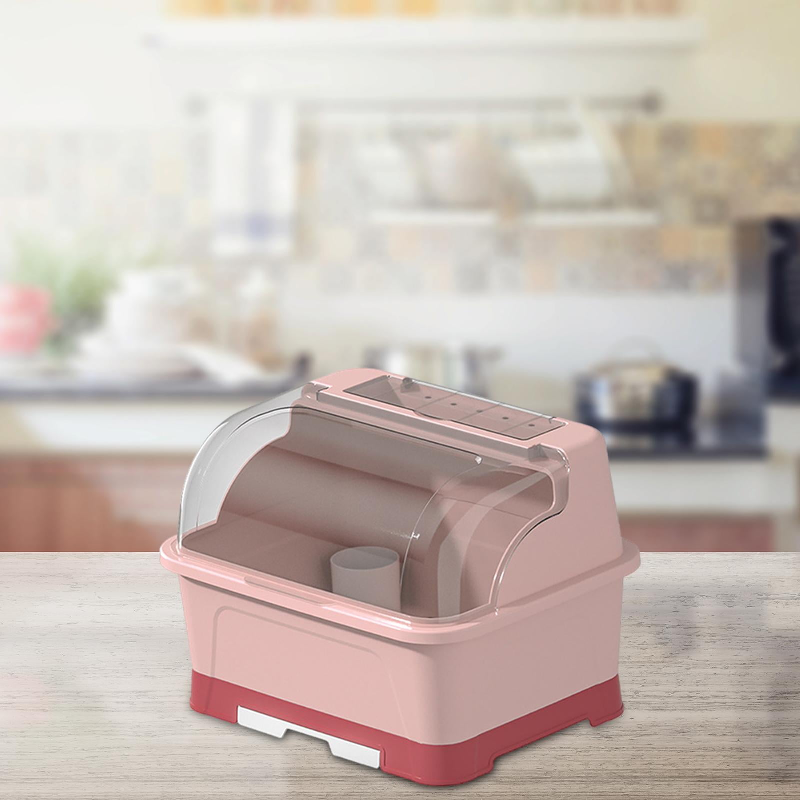 kowaku Dish Drying Rack Plate Cup Tray Dish Drainer Dishes Organizer with Cover Lid Bottle Holder for Countertop Household Cup Forks M - Walmart.com