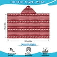thumbnail image 2 of Red Christmas Folk Pattern Hooded Bath Towel，50"x30" for Ages 3 To 12 Kids, Quick Dry Lightweight Soft Microfiber Hood Beach Towel Cover Up for Kids, 2 of 7