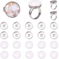 thumbnail image 5 of 40Pcs DIY 20Sets Ring Bezel Blanks Stainless Steel Rings Blank Adjustable Finger Ring Base 12mm Tray Component Transparent Glass Dome Cabochons, 5 of 9