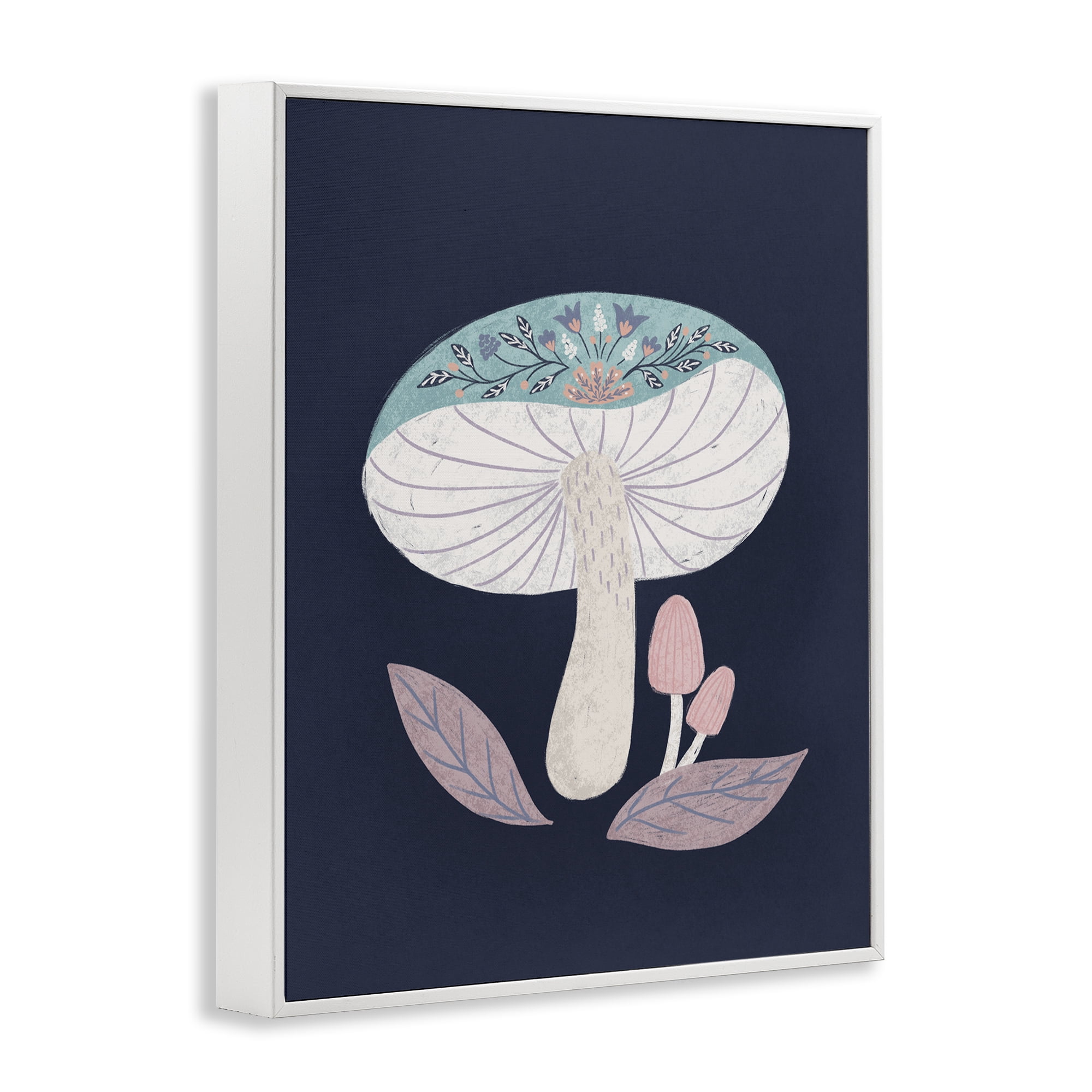 Stupell Industries Floral Cottage Mushroom White Framed Giclee Art, design by Metka Hiti
