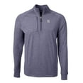 thumbnail image 2 of Men's Cutter & Buck Heather Navy New York Yankees Adapt Eco Knit Stretch Recycled Quarter-Zip Pullover Top, 2 of 3
