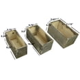 thumbnail image 4 of Set of 3, Wood Rustic Rectangular Boxes Planter Holders Centerpieces, Natural, ABN5E137-NTRL, 4 of 5