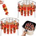 thumbnail image 1 of YSTIANN Kit d'Accessoires pour Friteuse à Air Chaud en Acier Inoxydable 2 Pcs - Grille Verticale Universelle + 36 Brochettes pour Rôtissoire Poulet, Kebabs, Four & Cuisson WJ85-2849, 1 of 7