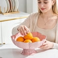 thumbnail image 5 of Taicans Elevated Pedestal Fruit Bowl 10x4.7 Inch,Food Safe PET Plastic Serving Bowl with Gold Border,Decorative Candy Nut Dried Fruit Tray for Living Room Coffee Table Modern Home Decor, 5 of 6