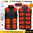 thumbnail image 2 of Chaleco calefactable de 17/11 lugares para hombres y mujeres, chaqueta calefactora Usb, chaleco calefactor, ropa térmica, chaleco de caza, chaqueta calefactora de invierno, BlackS-6XL Tan Jianjun unisex, 2 of 2