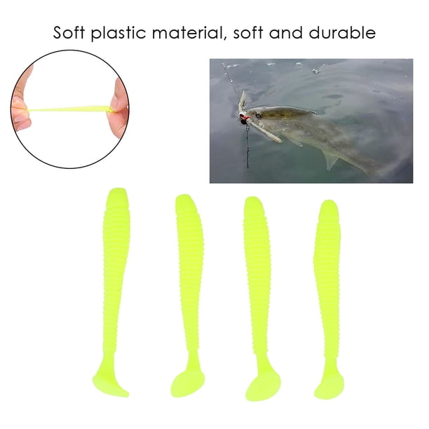 50 Señuelos De Pesca De Plástico Blando De 5 Cm Con Cola En T, Cebos De Gusano, Accesorio Para Aparejos De Pesca, Atrae Peces Fácilmente, Opción