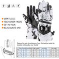 thumbnail image 3 of Guantes de esquí cálidos de invierno Forro polar A prueba de viento Pantalla táctil Deportes Ciclismo, 3 of 8