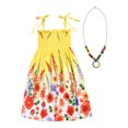 thumbnail image 3 of iiniim Girls Summer Sleeveless Straps Bohemian Beach Dress Flower Print Rainbow Beach Sundress 3-12 Type D 3-4, 3 of 7