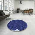 thumbnail image 4 of Ahgly Company Machine Washable Indoor Square Transitional Denim Dark Blue Area Rugs, 4' Square, 4 of 7