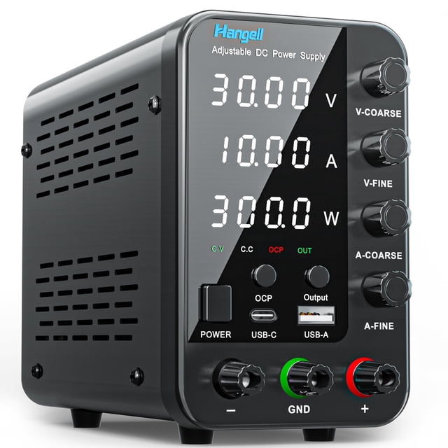 Fuente de alimentación DC HANGELL 30V 10A de sobremesa con codificador y USB