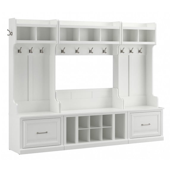 Woodland Full Entryway Storage Set with Drawers in White Ash - Engineered Wood