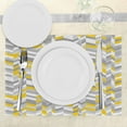 thumbnail image 2 of Ambesonne Vintage Place Mats Set of 4, Home Style Zig Zag, Standard Size, Grey Yellow, 2 of 5