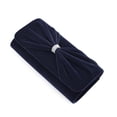 thumbnail image 3 of Elegant Rhinestone Bow Front Velvet Clutch Evening Bag Handbag -Diff Colors, 3 of 5