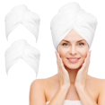 thumbnail image 1 of Nexcover Toalla Para El Cabello De Microfibra, Paquete De 2 (Color Blanco), Turbantes Para El Cabello De 9,8 Pulgadas X 25,5 Pulgadas, Toalla Para El Cabello Ultra Absorbente De Secado Rápido, Toallas, 1 of 5