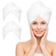 thumbnail image 1 of Nexcover Toalla Para El Cabello De Microfibra, Paquete De 2 (Color Blanco), Turbantes Para El Cabello De 9,8 Pulgadas X 25,5 Pulgadas, Toalla Para El Cabello Ultra Absorbente De Secado Rápido, Toallas, 1 of 5