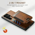 thumbnail image 2 of Allytechgroup Detachable Cards Holder Case for Samsung Galaxy S22, RFID Blocking PU Leather Wallet Support Wireless Charging Shockproof Magnetic Back Cover for Samsung Galaxy S22, Brown, 2 of 6