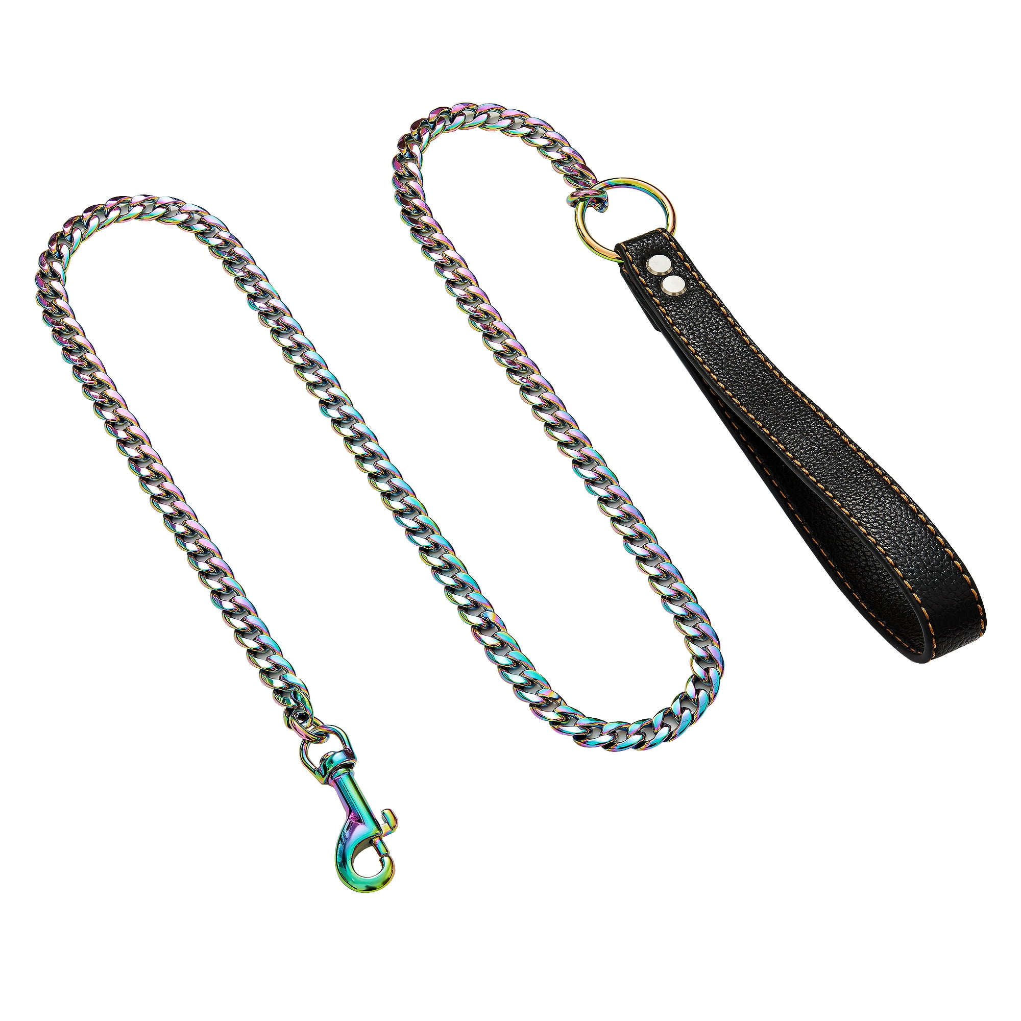 W/W Lifetime 4.3ft Strong Chew-Proof Metal Steel Multicolor Training Walking Pet Dog Chain Leash