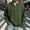 Army Green, variant on Jerdar Men's Denim Shirt Stand Collar Henley Button Vintage Washed Faded Distressed Solid Color Long Sleeve Casual Spring Fall Retro Top Henley Long Sleeve Shirts for Men