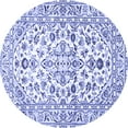 thumbnail image 1 of Ahgly Company Machine Washable Indoor Round Persian Blue Traditional Area Rugs, 5' Round, 1 of 4