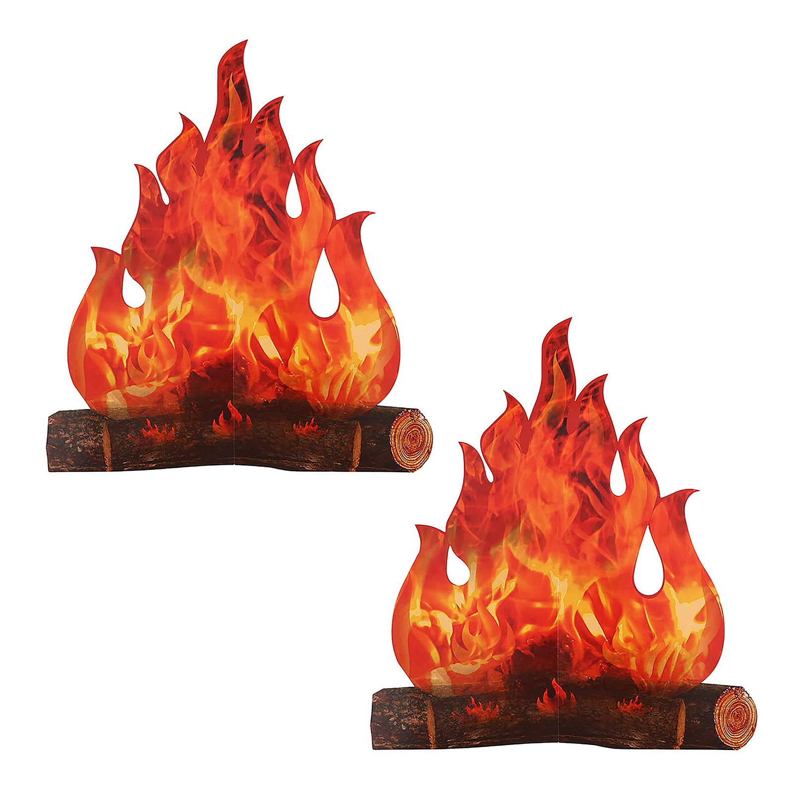 2pc / set 12 Inch Height Artificial Paper Fire Fake Flame 3D Cardboard ...