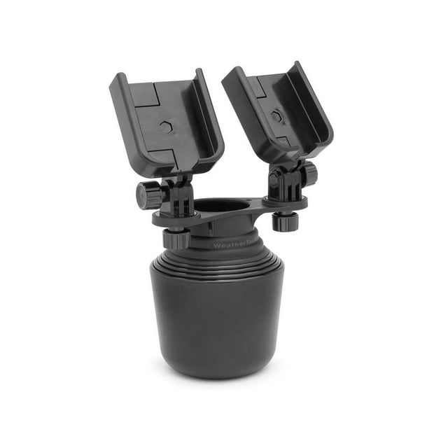 Weathertech iPod/iPhone/Smartphone Mount 8ACF11D iPod/iPhone/Smartphone Mount; CupFone Duo; Rotating; Black; With Six Black Plastic Knobs
