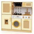 thumbnail image 1 of Costway Wooden Kids Kitchen Playset Pretend Play Kitchen with Real Sounds Lights Yellow, 1 of 10