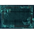 thumbnail image 1 of Ahgly Company Indoor Rectangle Abstract Turquoise Blue Modern Area Rugs, 5' x 8', 1 of 4