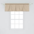 thumbnail image 2 of Vintage Window Valance, Art Deco Inspired Circles and Flowers with Retro Feels and Soft Muted Tones, Curtain Valance for Kitchen Bedroom with Rod Pocket, 54" X 18", Pale Brown White, by Ambesonne, 2 of 2