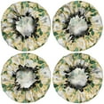 thumbnail image 2 of Shower Caps,Pioneer Flower Floral Print Pattern Waterproof Shower Cap for Women 4 Pieces,Double Reusable Hair Cover for Shower PEVA Elastic Stretch Hem, 2 of 7