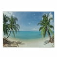 thumbnail image 1 of Ocean Cutting Board, Panoramic View of Tropical Sandy Beach Exotic Vacation Theme Print, Decorative Tempered Glass Cutting and Serving Board, Small Size, Pale Brown Turquoise, by Ambesonne, 1 of 1