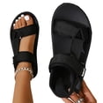 thumbnail image 4 of KEVCHE Leather Sandals for Women, Open Toe Adjustable Ankle Strap Slingback Platform Sandals, Wide Width Strappy Summer Casual Dressy Beach Vacation Shoes, Lightweight Chunky Sole Walking Sandals, 4 of 7