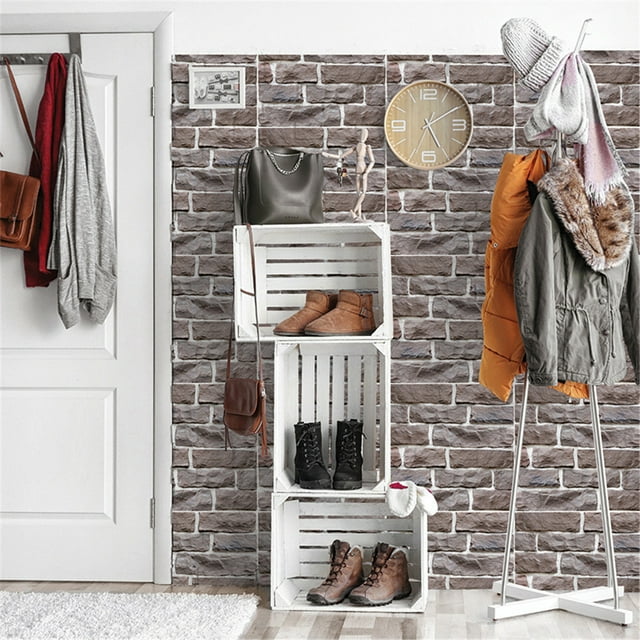 TIMIFIS Home Decor 3D Wall Paper Brick Stone Rustic Effect Self-adhesive Wall Sticker Home Decor Office DecorFall