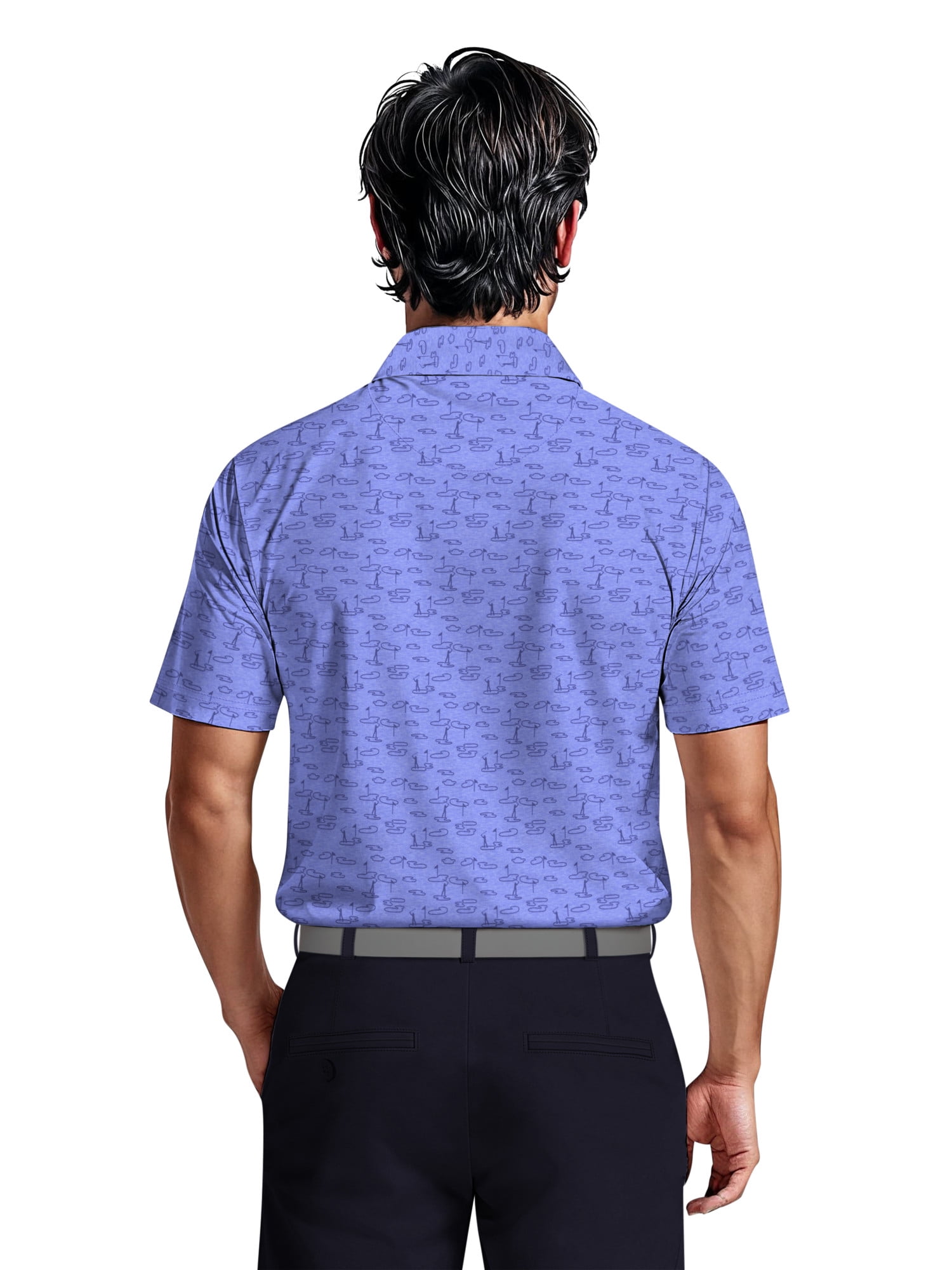 Ben Hogan Men's & Big Men's Performance Golf Landscape Short Sleeve Polo Shirt, up to 5XL