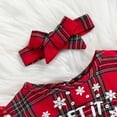 thumbnail image 4 of Odeerbi Toddler Girls Christmas Plaid Tulle Dress Fall Winter Long Sleeve Dress Infant Plaid Letter Snowflake Splicing Mesh Dress Toddler Clothes Red, 4 of 7