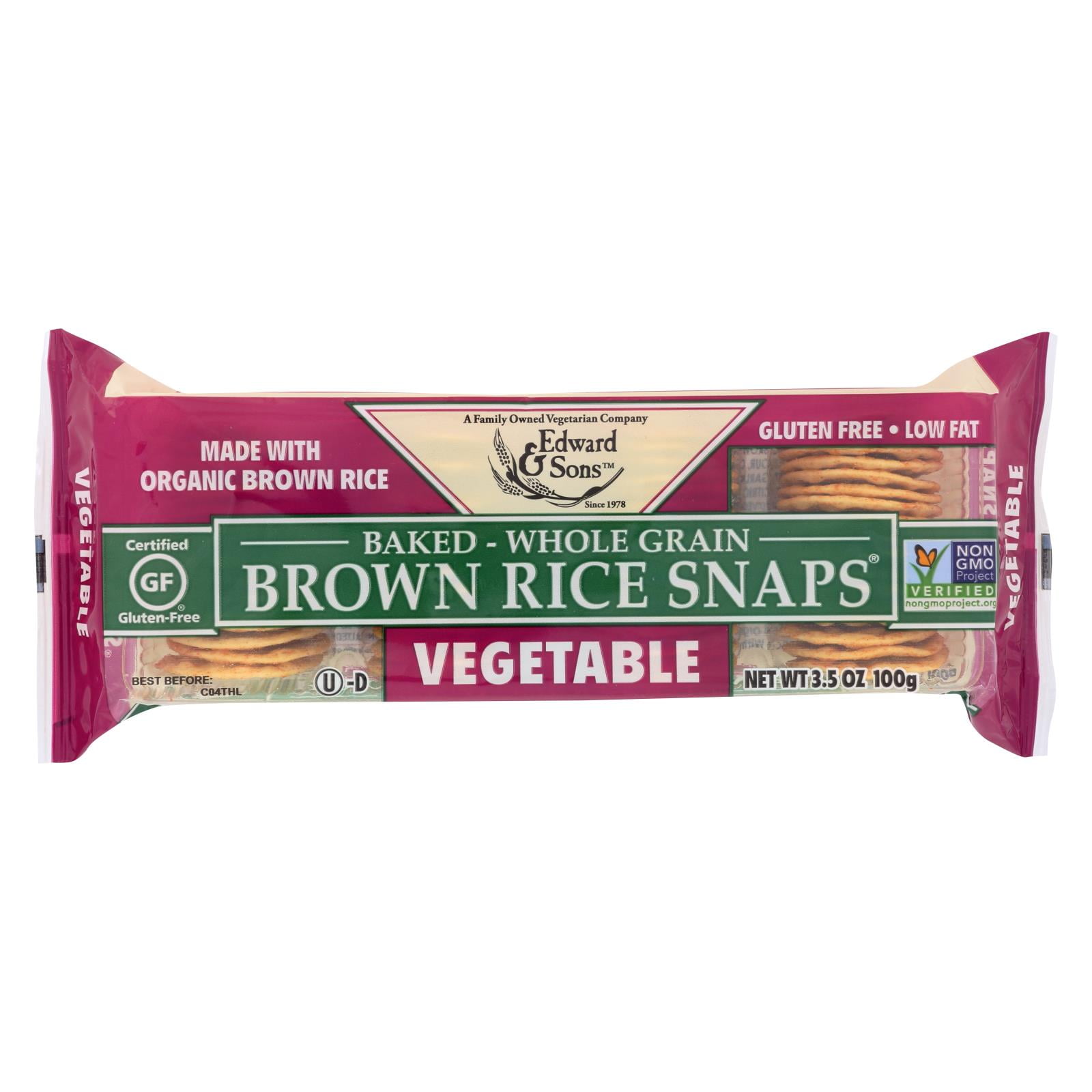 Edward and Sons Organic Vegetable Brown Rice Snaps 3.5 oz