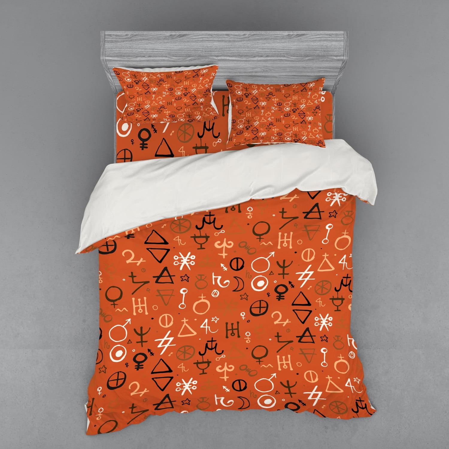Occult Duvet Cover Set, Diverse Western Aztec Alchemy over Colorful ...