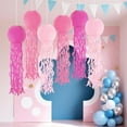 thumbnail image 5 of Set of 6 Hanging Jellyfish Paper Lanterns Blue Jellyfish Decor for The Sea Ocean Party, Mermaid Birthday Decoration, Baby Shower, Nautical Events (Pink), 5 of 14