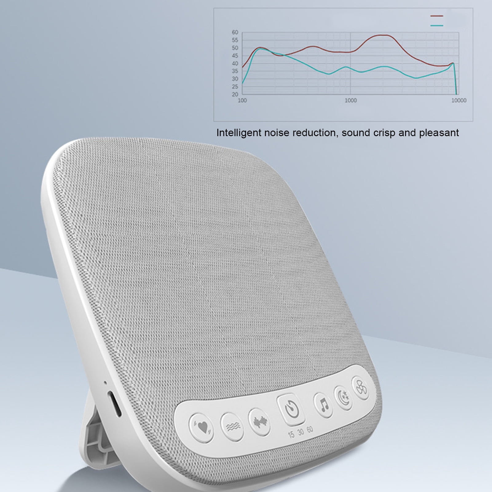 Suodoka Portable White Noise Machine for Baby & Adult, 18 Soothing Sounds Sleep Therapy with Timer and Volume Control, 5.9 inches / 15 cm Gray