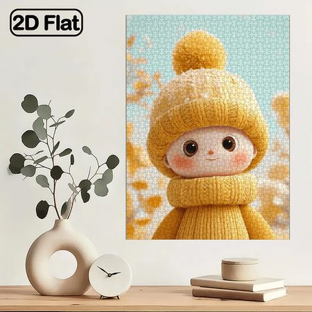 1000pcs Cute Dolls Jigsaw Puzzle with Chibi-Style Cartoon Characters - Soft White Colors, Challenging Piece Count Suitable for Adults and Teens. 29.4*19.6in