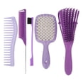 thumbnail image 2 of 5pcs Hair Comb Set Styling Fit Scalp Heat Resistant Multi Purpose Complete Detangling Brush Set for Men, 2 of 5