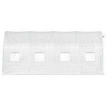 Portable Walk-in Tunnel Greenhouse, 15 x 6.5 x 7 ft, Galvanized Hoops, 8 Vents & Zippered Door for Plants & Gardening