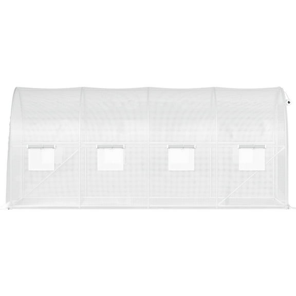 Portable Walk-in Tunnel Greenhouse, 15 x 6.5 x 7 ft, Galvanized Hoops, 8 Vents & Zippered Door for Plants & Gardening