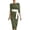 Army Green, variant on Iyufng Midi Retro Polka Dot Dresses for Women Fitted Long Sleeve Round Neck Dress