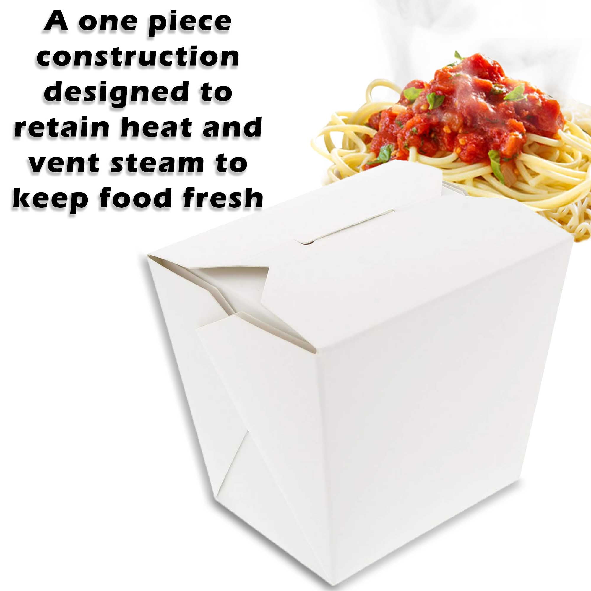[450 Pack] Chinese Take Out Boxes - 26 oz Plain White Chinese Food  Containers for To Go Asian Meals - Chinese Food Boxes for Noodles, Rice -  Takeout
