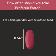 Proferrin Forte-12mg of high Absorbing Heme Iron Polypeptide. Easy on The Gut. 30 Tablets. 1mg of Folic Acid to aid in red Blood Cell Production. Not affected by Coffee, Calcium, or PPIs.