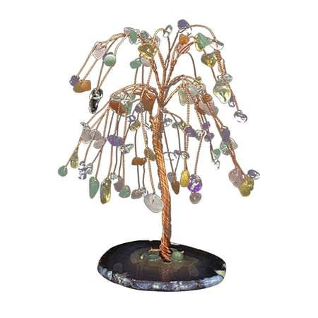 IUYYPU Healing Crystals Mini Reiki Money Tree Copper Wire Living Room ...