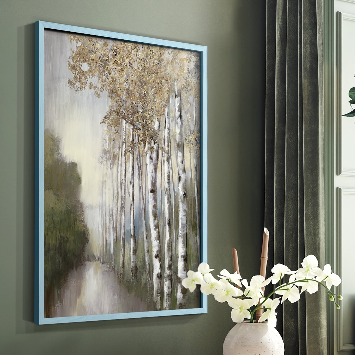 Woodland Walk Neutral Framed Print - Solid Wood in Single Picture Frame Solid Wood 2 Framed Print