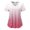 Pink, variant on Womens Summer Tops Womens Summer Tops Women's Fashion Gradient Print Short Sleeve V Neck Blouse With Pockets Holiday Working T Shirt S